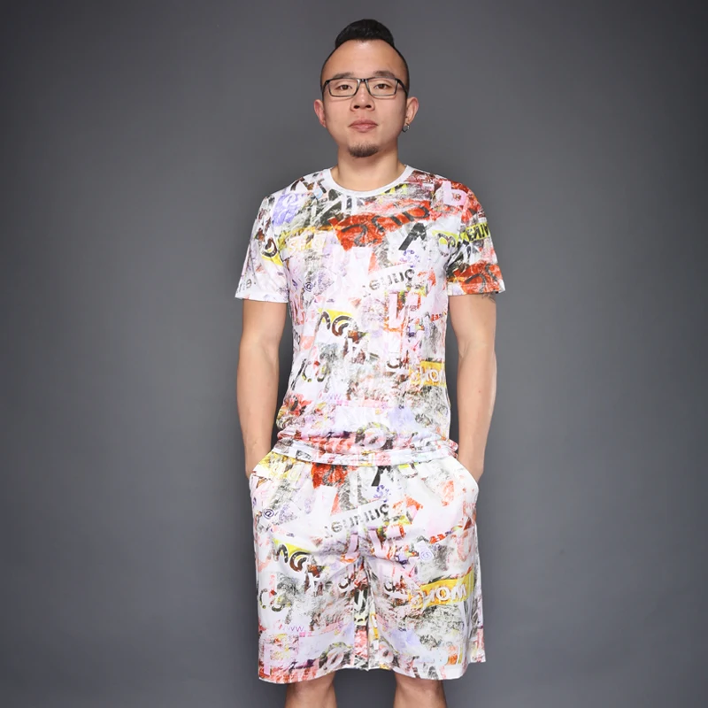 Creative graffiti 3D printing oversized hip hip t shirt and shorts suit Summer 2018 New hollow breathable quality mens short set
Creative graffiti 3D printing oversized hip hip t shirt and shorts suit Summer 2018 New hollow breathable quality mens short set