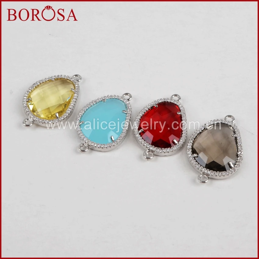 BOROSA Mixed Color Glass Stones Irregular Connector Pendant Faceted Crystal CZ Pave Frame Connector Double Bails WX384
BOROSA Mixed Color Glass Stones Irregular Connector Pendant Faceted Crystal CZ Pave Frame Connector Double Bails WX384