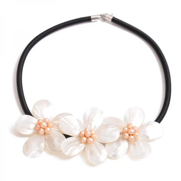 2017 fashion new arrival 3 shell flower Necklace