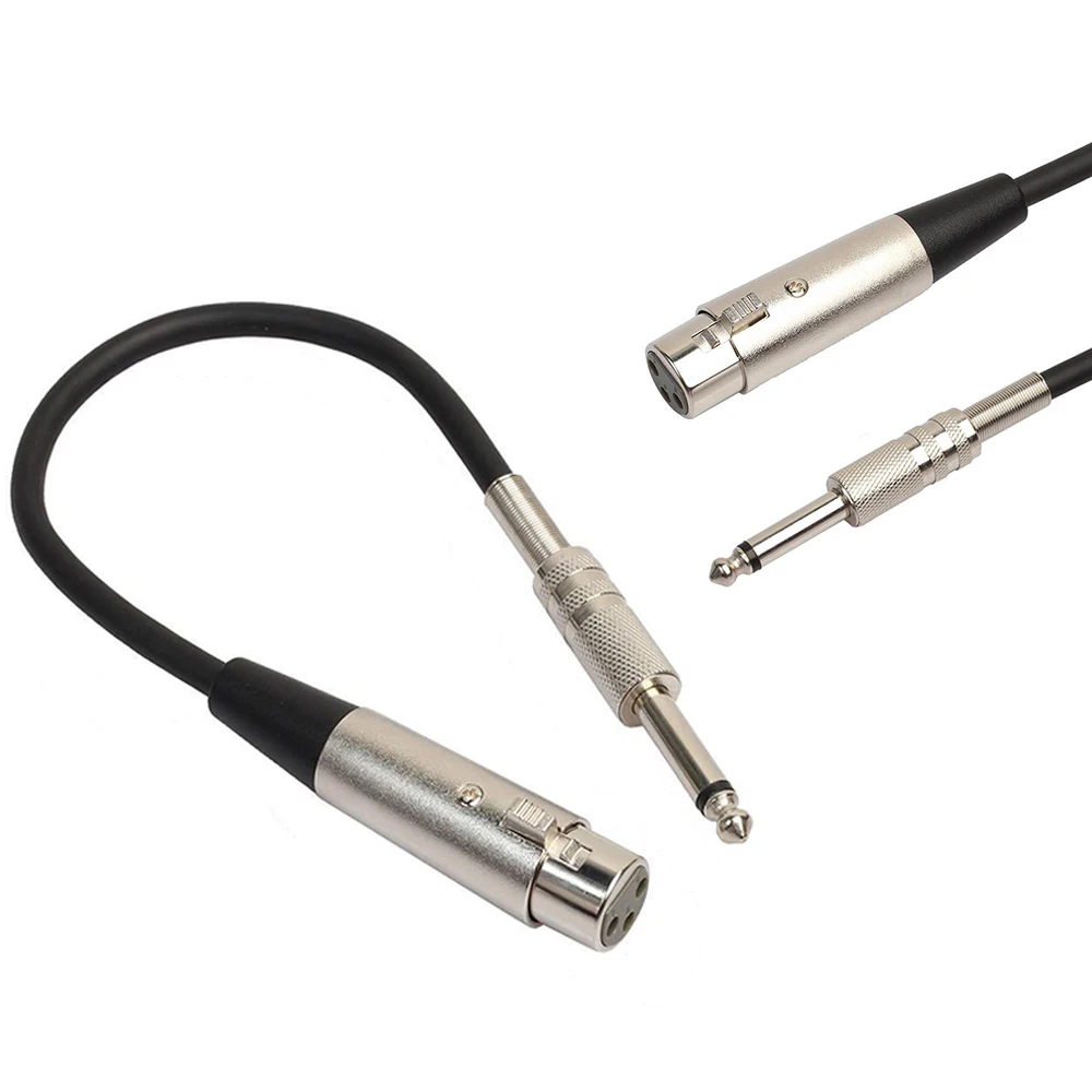 3-Pin XLR Female/Male to 1/4 6.35mm Mono Jack Male Plug TRS Audio Cable Mic Adapter
3-Pin XLR Female/Male to 1/4 6.35mm Mono Jack Male Plug TRS Audio Cable Mic Adapter