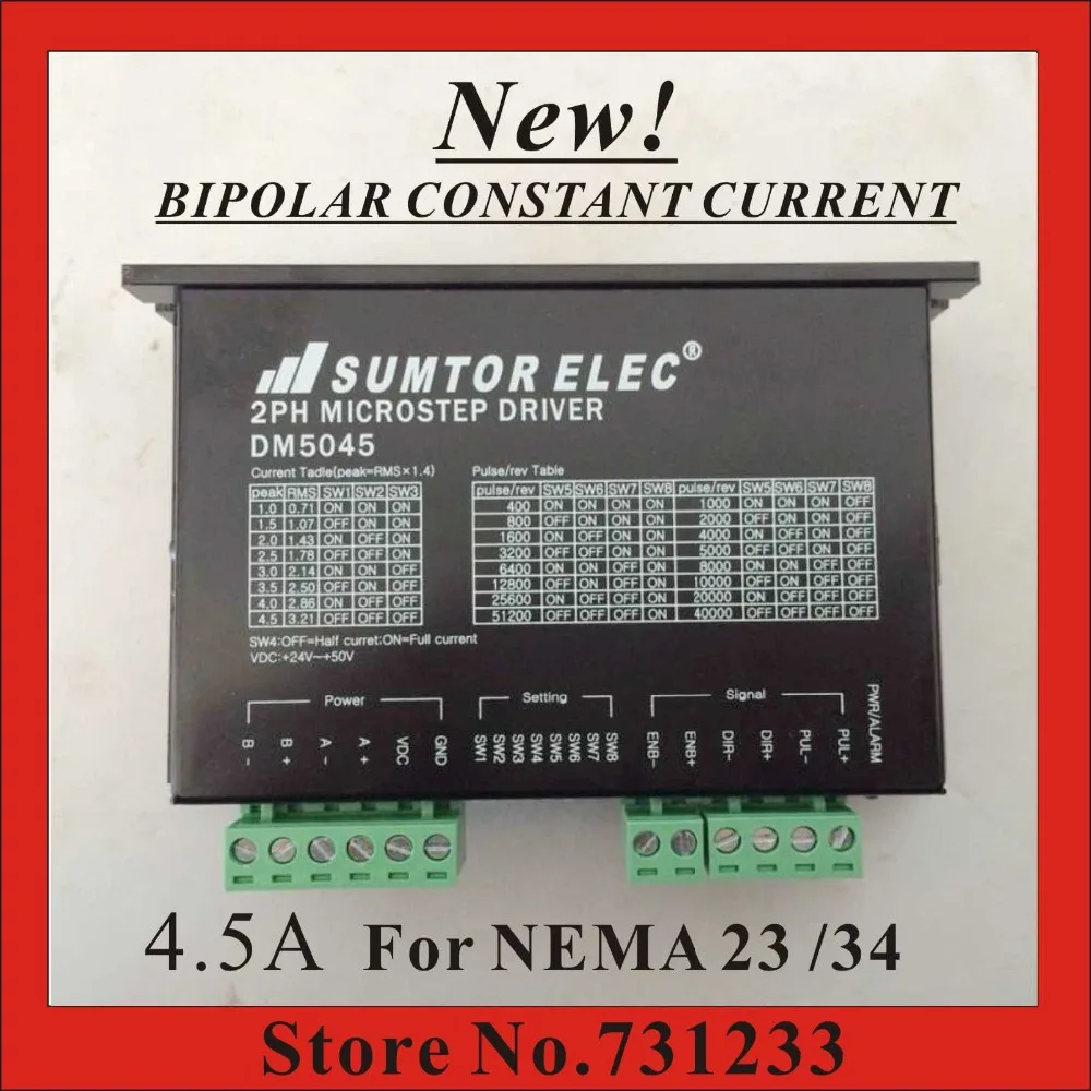 Новинка! Драйвер шагового двигателя с ЧПУ NEMA 17 23 34 DM5045 1,0-4.5A DC24-50V 256, драйвер постоянного тока PWM
Новинка! Драйвер шагового двигателя с ЧПУ NEMA 17 23 34 DM5045 1,0-4.5A DC24-50V 256, драйвер постоянного тока PWM