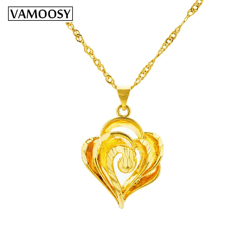 Hot 24K gold pendant necklaces for women jewelry colgantes bijoux DIY Fit Necklace chain choker unique heart design Accessories
Hot 24K gold pendant necklaces for women jewelry colgantes bijoux DIY Fit Necklace chain choker unique heart design Accessories