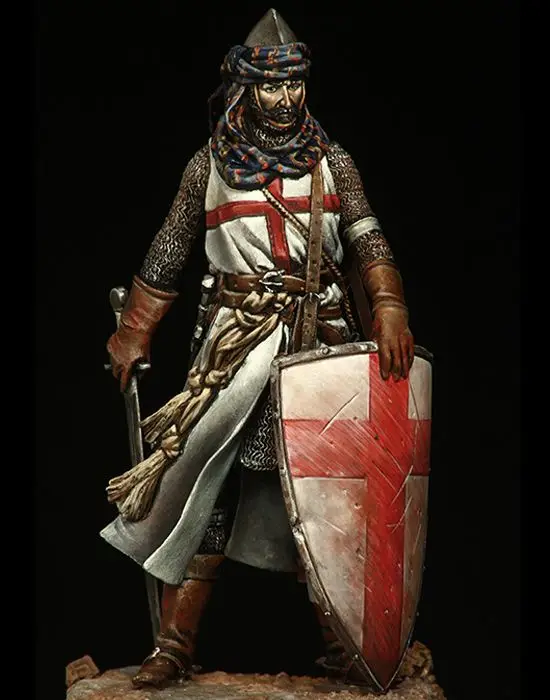 Масштаб 1/24 фигурка из смолы Templar Knight 75 мм|Наборы для сборки моделей| |