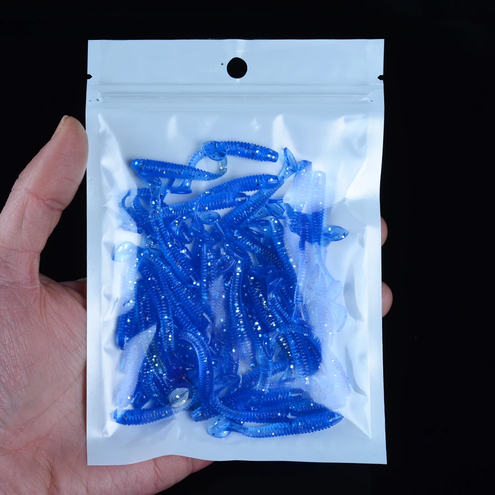 50pc/lot Luminous Paddle Tail Soft Grubs 0.6g 45mm Glow in Dark T Tail Lure Jig Head soft lure for bass Fishing Mandarin fishing
50pc/lot Luminous Paddle Tail Soft Grubs 0.6g 45mm Glow in Dark T Tail Lure Jig Head soft lure for bass Fishing Mandarin fishing