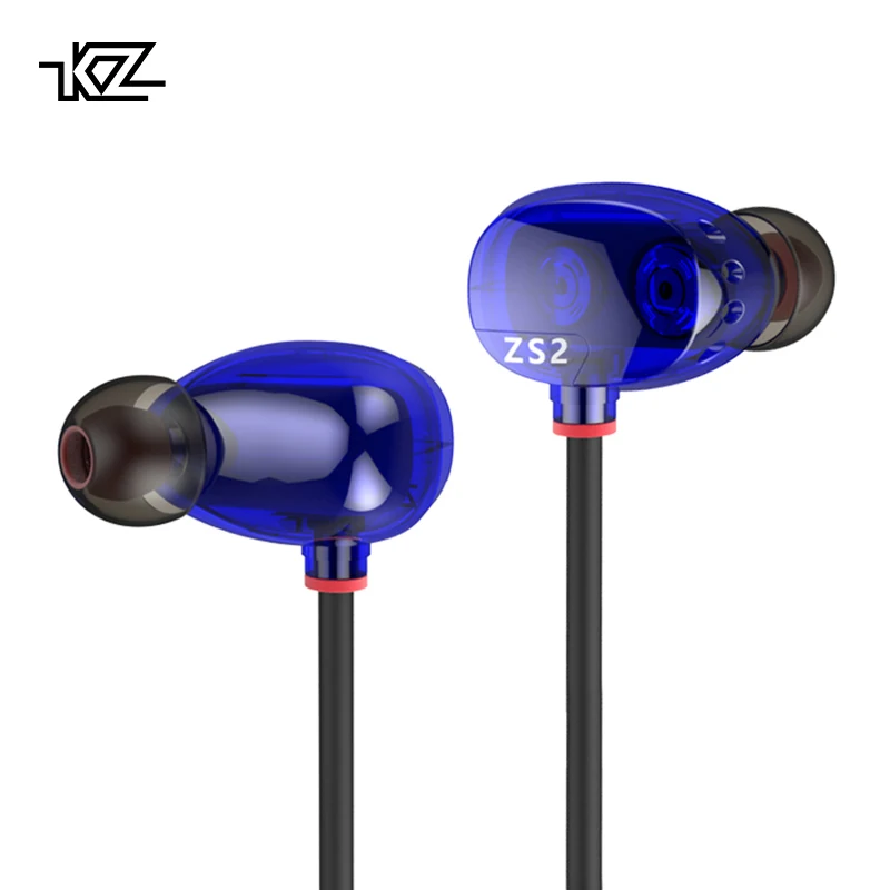 KZ ZS2 двойной Динамический драйвер наушники шум шумоподавления стерео крепление