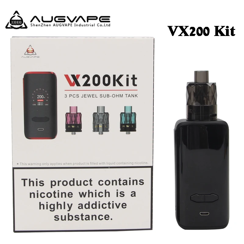 Оригинальный AUGVAPE VX200 комплект TC Box MOD 200 Вт с 3 шт одноразовые драгоценный камень
