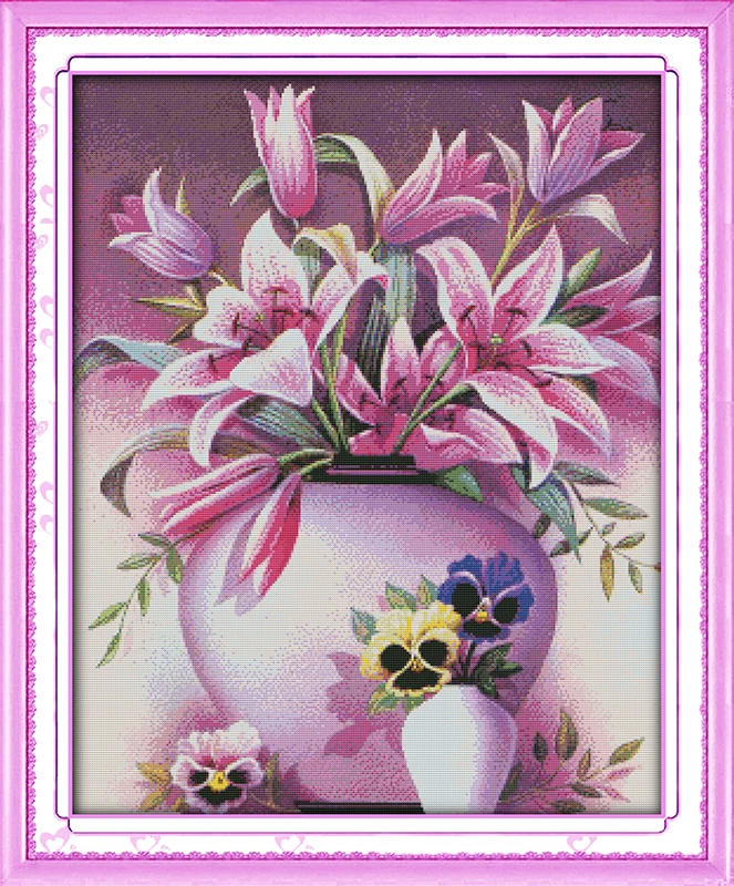 Classic pink lily cross stitch kit flower 18ct 14ct 11ct count printed canvas stitching embroidery DIY handmade needlework
Classic pink lily cross stitch kit flower 18ct 14ct 11ct count printed canvas stitching embroidery DIY handmade needlework