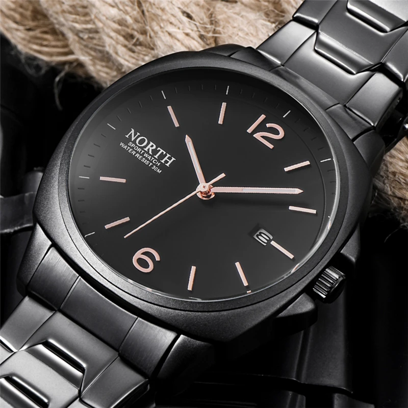 North Mens Watches Top Brand Luxury Quartz Watch Men Black Steel Analog Fashion Casual Sports Military Watches Relogio Masculino
North Mens Watches Top Brand Luxury Quartz Watch Men Black Steel Analog Fashion Casual Sports Military Watches Relogio Masculino