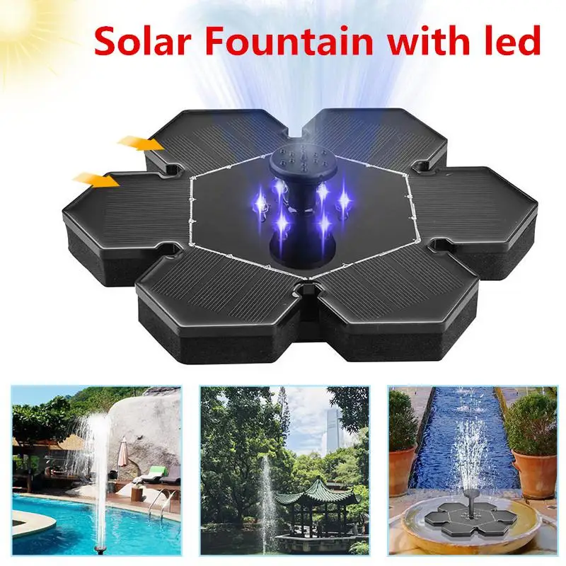 Flower 6leds Solar Fountain 9V 2.4W Solar Powered Water Fountain For Outdoor Pond Pool Fish Tank Garden Decor Works Day/Night
Flower 6leds Solar Fountain 9V 2.4W Solar Powered Water Fountain For Outdoor Pond Pool Fish Tank Garden Decor Works Day/Night