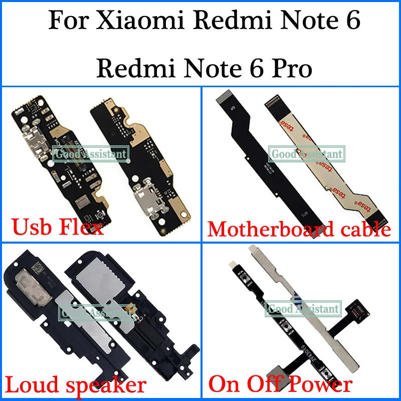 Гибкий кабель для материнской платы Xiaomi Redmi Note 6 / Pro Global Usb громкий динамик