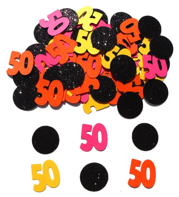 Circle & Number 50 in Pink Orange and Yellow Party Assorted Pieces for Birthday Party 50th Table decor scrapbook Confettis
Circle & Number 50 in Pink Orange and Yellow Party Assorted Pieces for Birthday Party 50th Table decor scrapbook Confettis