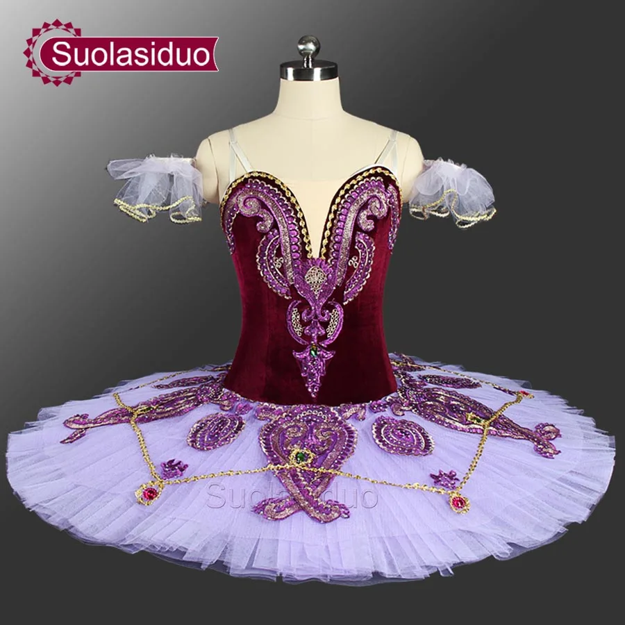 Purple Professional Ballet Tutu With Velvet Pancake Tutu Ballerina Stage Dancewear Costumes Adult Classical Ballet Tutu SD0045
Purple Professional Ballet Tutu With Velvet Pancake Tutu Ballerina Stage Dancewear Costumes Adult Classical Ballet Tutu SD0045