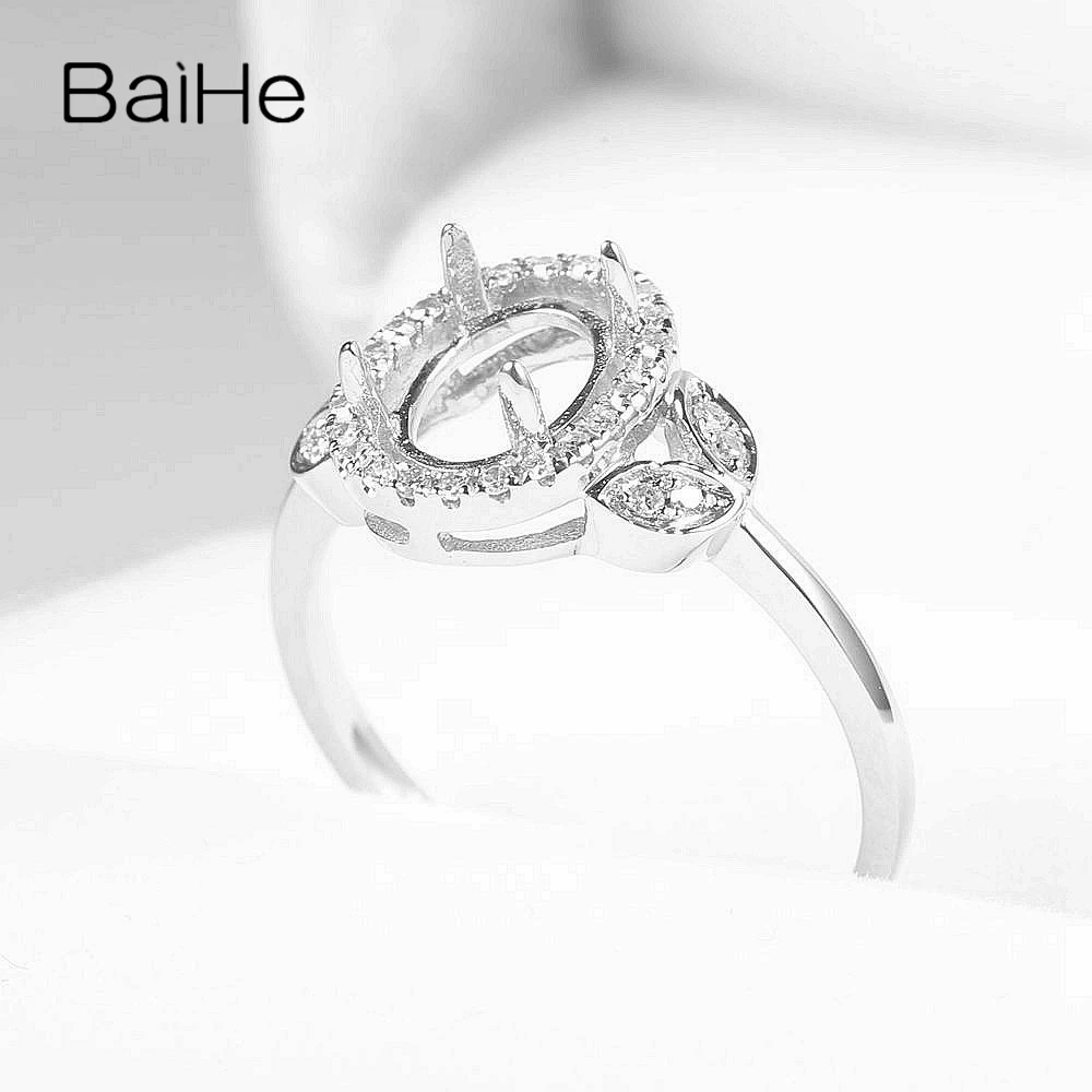 BAIHE Solid 14k White Gold Natural Diamonds Wedding 6X8MM Oval CUT Semi Mount Ring Fine Jewelry Elliptical empty tray Ring 
BAIHE Solid 14k White Gold Natural Diamonds Wedding 6X8MM Oval CUT Semi Mount Ring Fine Jewelry Elliptical empty tray Ring