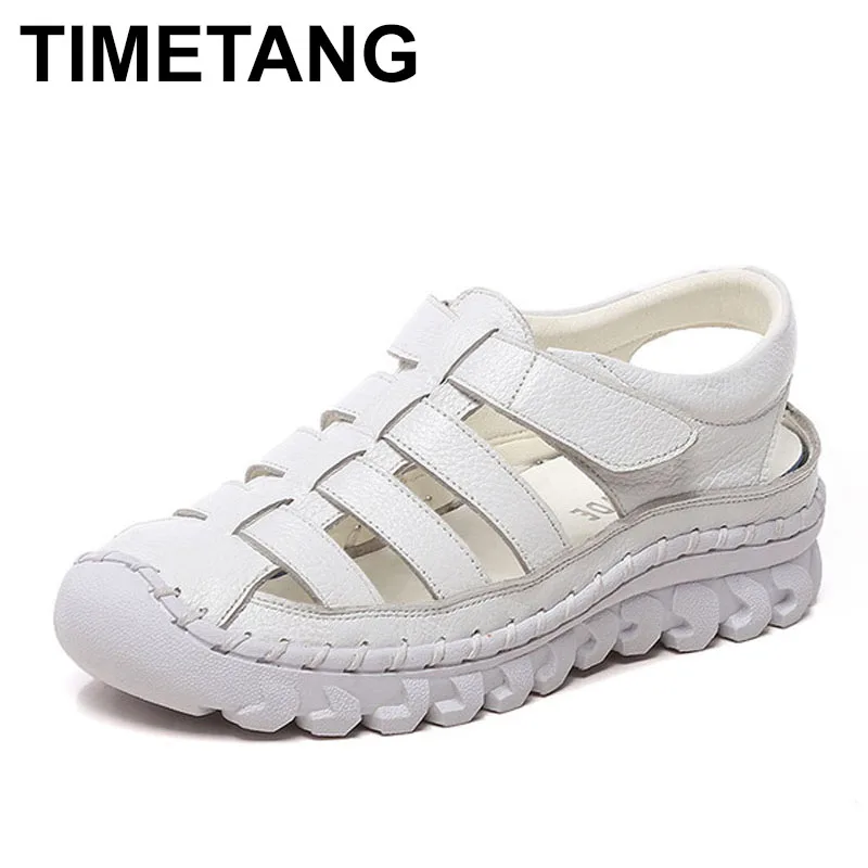 TIMETANG Women Sandals 2021 Summer Shoes Genuine Leather Covered Toe Soft Casual Walking Zapatos Mujer Plataforma big size 43
TIMETANG Women Sandals 2021 Summer Shoes Genuine Leather Covered Toe Soft Casual Walking Zapatos Mujer Plataforma big size 43