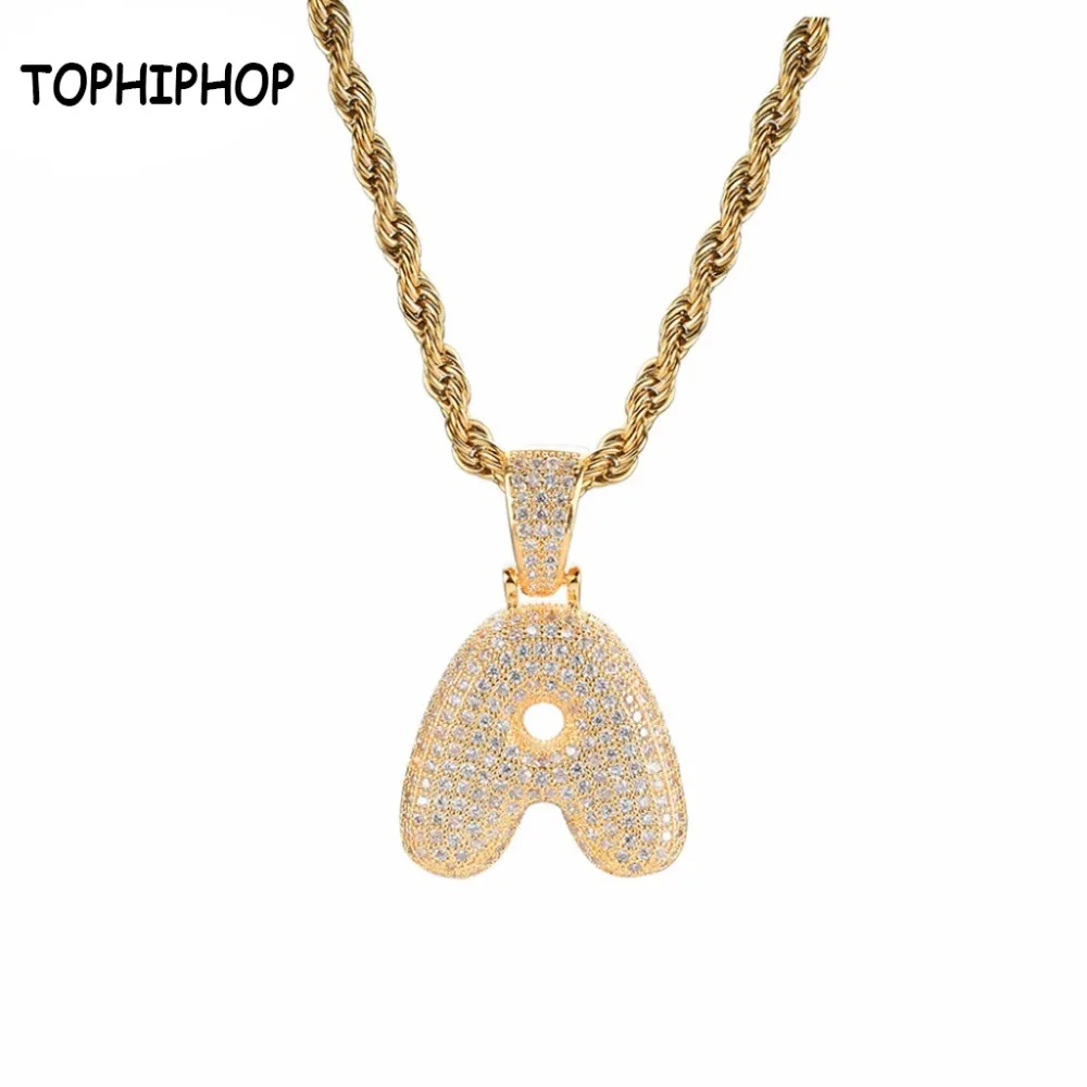 TOPHIPHOP Fashion Bubble Letter Pendant Necklace with Rope Chain Pave AAA CZ Exquisite Hip Hop Jewelry Gift for Women
TOPHIPHOP Fashion Bubble Letter Pendant Necklace with Rope Chain Pave AAA CZ Exquisite Hip Hop Jewelry Gift for Women