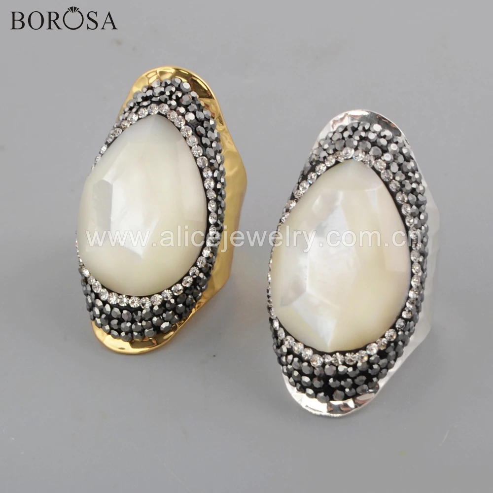 BOROSA 5 шт. каплевидное кольцо с натуральным белым корпусом медное ограненное кольцо с ракушками для женщин JAB959
BOROSA 5 шт. каплевидное кольцо с натуральным белым корпусом медное ограненное кольцо с ракушками для женщин JAB959