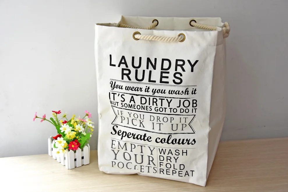 Big Size Durable Cotton Linen Portable Folden Bag With Thick Cotton Rope Hamper Storage Practical Shopping Hand Bag 
Big Size Durable Cotton Linen Portable Folden Bag With Thick Cotton Rope Hamper Storage Practical Shopping Hand Bag