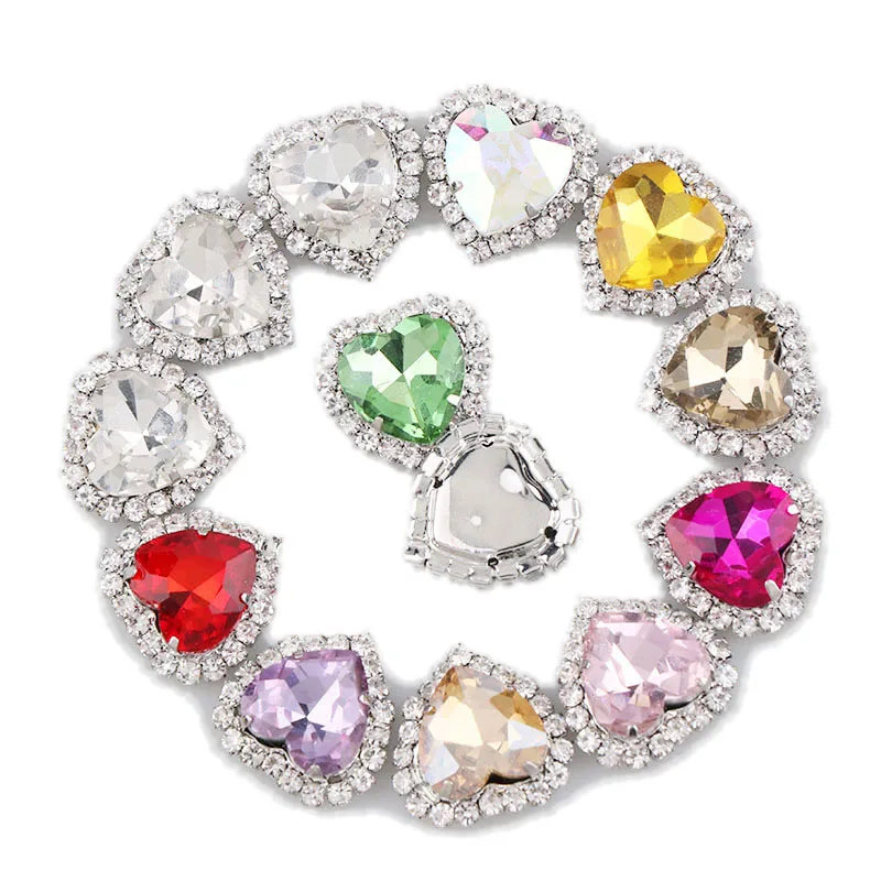 12mm White K Heart Sew On With Colorful Glass Stone Claw Crystal Buckle Cabochon Base Cameo Setting DIY Jewelry Clothes Charm
12mm White K Heart Sew On With Colorful Glass Stone Claw Crystal Buckle Cabochon Base Cameo Setting DIY Jewelry Clothes Charm