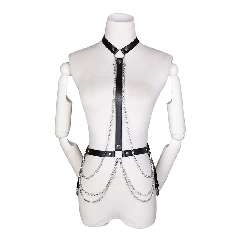 Handcrafted PU Leather Choker Harness Waist Belt Women Body Bondage Link Chains Belts Goth Corset Belt Waistband Lady Cinturones
Handcrafted PU Leather Choker Harness Waist Belt Women Body Bondage Link Chains Belts Goth Corset Belt Waistband Lady Cinturones