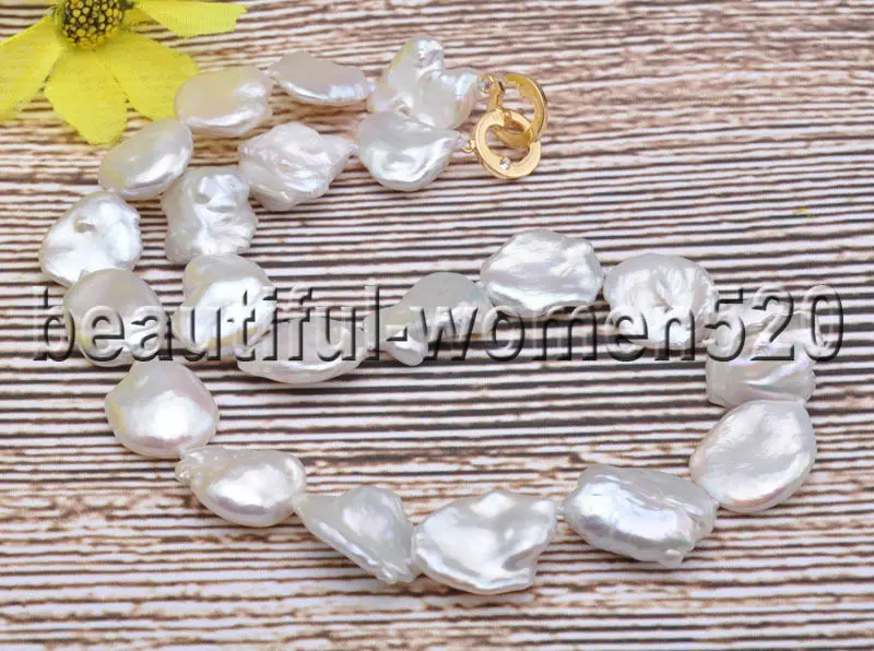 Z7511 Lustre 20mm White Lamina-Baroque KESHI Reborn Pearl Necklace 17inch
Z7511 Lustre 20mm White Lamina-Baroque KESHI Reborn Pearl Necklace 17inch