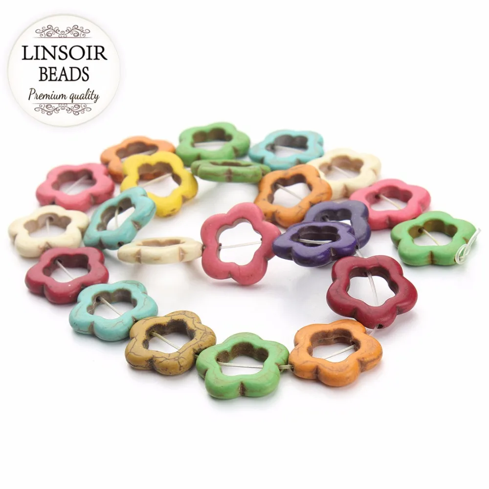 LINSOIR 22pcs/pack Hollow Out Colored Flower Turquoises Beads 1.9cm*1.9cm*0.4cm Loose Spacer Stones Beads For DIY Jewelry Making
LINSOIR 22pcs/pack Hollow Out Colored Flower Turquoises Beads 1.9cm*1.9cm*0.4cm Loose Spacer Stones Beads For DIY Jewelry Making