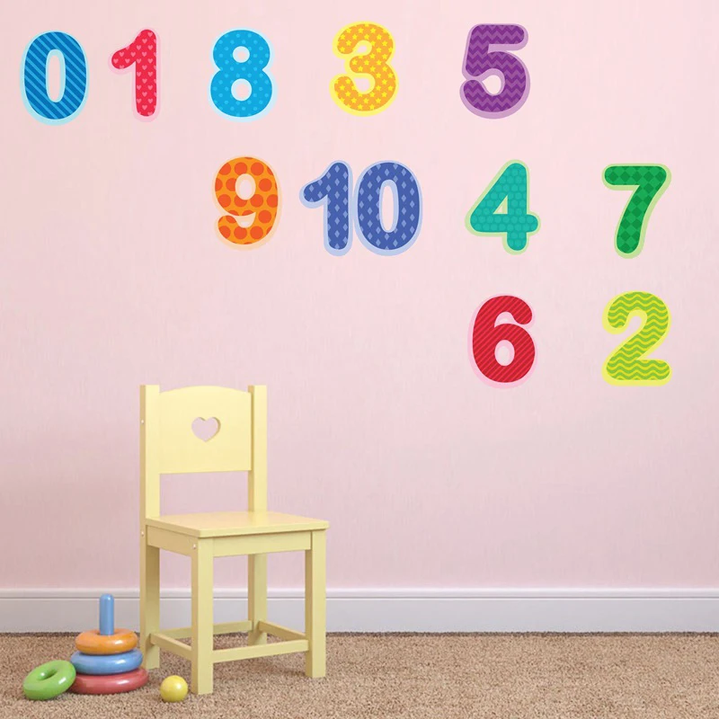 Красочные настенные наклейки с цифрами для детской комнаты съемные и школьной |