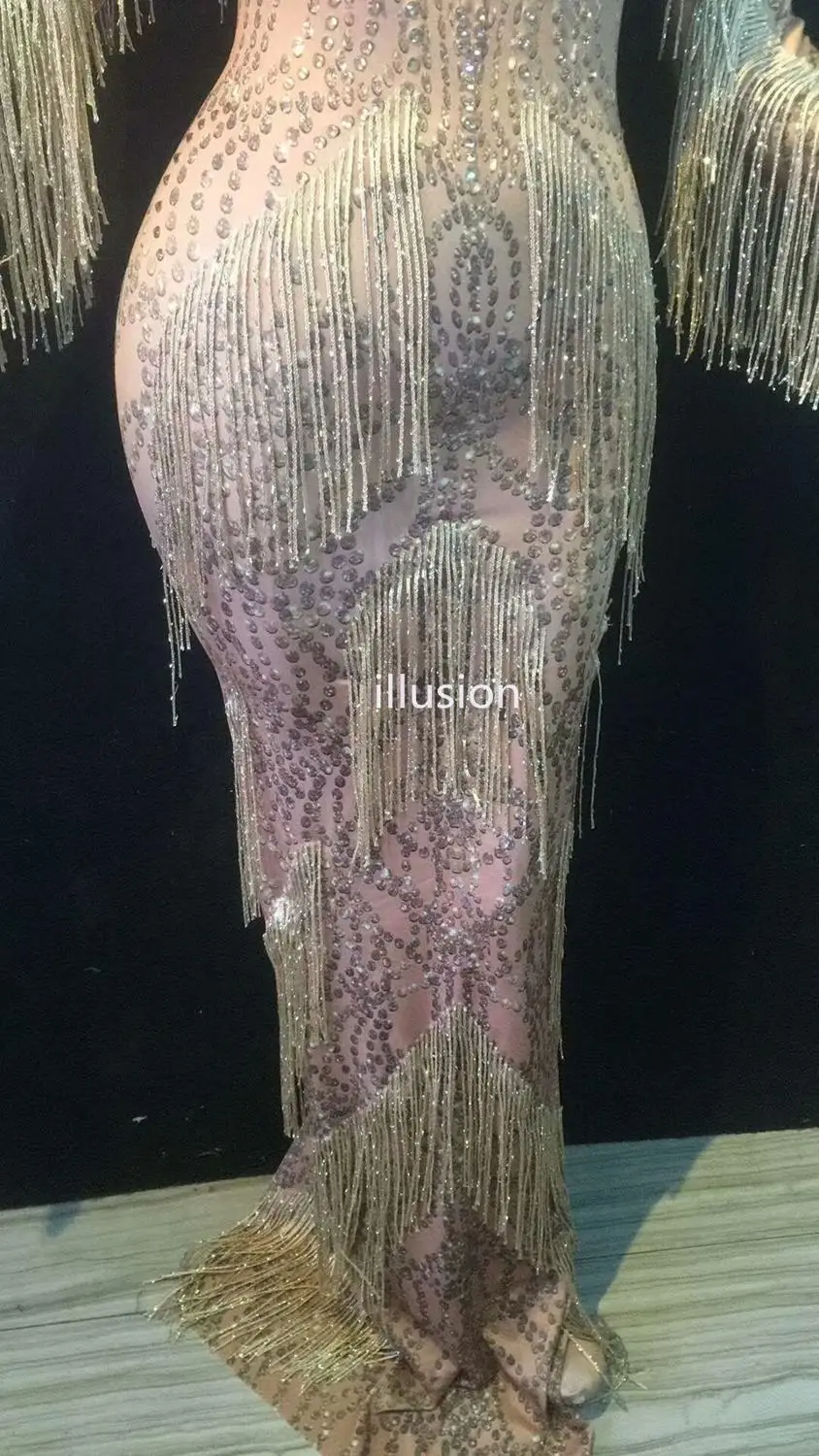 Gold Rhinestones Fringes Dress Singer Evening Performance Tassel Long Dresses Stage Wear Prom Birthday Celebrate Party Outfit
Gold Rhinestones Fringes Dress Singer Evening Performance Tassel Long Dresses Stage Wear Prom Birthday Celebrate Party Outfit