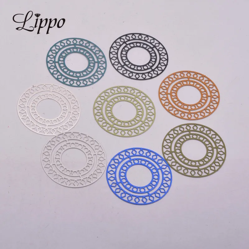 50pcs AB5421 30mm Painted Laser Cut Round Connector Charms Metal Brass Jewelry Filigree Earrings Findings
50pcs AB5421 30mm Painted Laser Cut Round Connector Charms Metal Brass Jewelry Filigree Earrings Findings