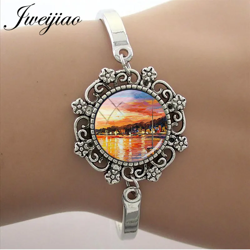 JWEIJIAO night view Painting Lace Charm Bracelets Antique Plated Chain Bangles Geometry Glass Cabochon Jewelry PT45
JWEIJIAO night view Painting Lace Charm Bracelets Antique Plated Chain Bangles Geometry Glass Cabochon Jewelry PT45