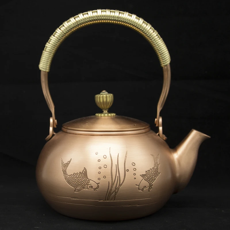 1.2L fish pattern handmade red copper teapot samovar enameled from clay enameled kettle metal puer green tea gift Japanese
1.2L fish pattern handmade red copper teapot samovar enameled from clay enameled kettle metal puer green tea gift Japanese
