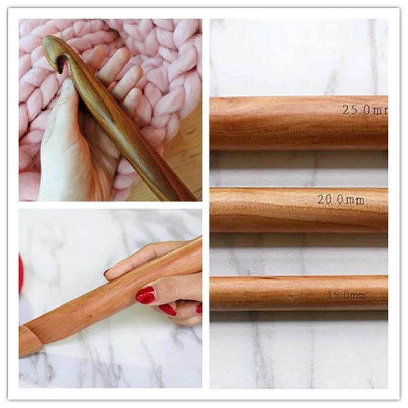 KOKNIT 15Pcs Mix Size 3.0-25mm Wooden Crochet Hooks Set Huge Size 15 20 25mm Knitting Needles Hook for Thick Yarn DIY Craft Tool
KOKNIT 15Pcs Mix Size 3.0-25mm Wooden Crochet Hooks Set Huge Size 15 20 25mm Knitting Needles Hook for Thick Yarn DIY Craft Tool