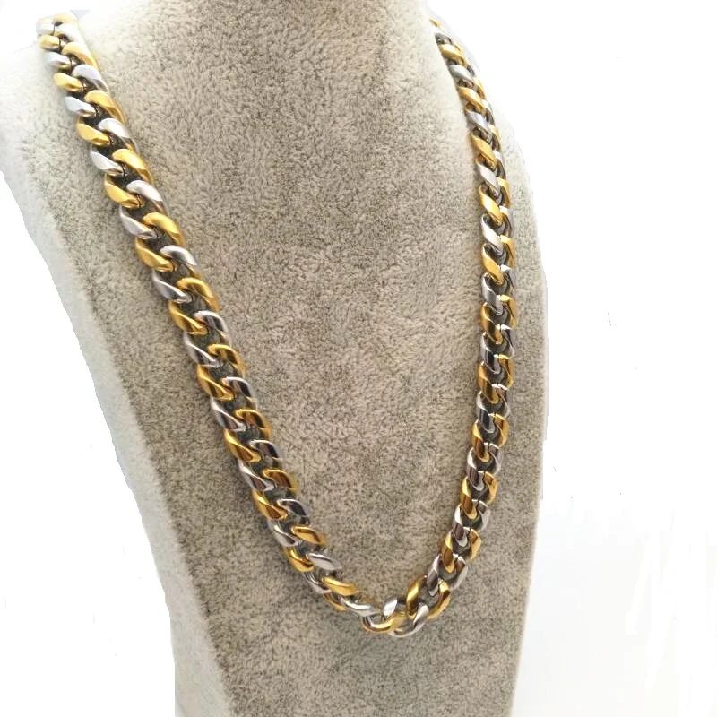 Chunky HipHop Gold Chain For Men Jewelry Wholesale Two Tones Thick Stainless Steel Long Necklace Colar
Chunky HipHop Gold Chain For Men Jewelry Wholesale Two Tones Thick Stainless Steel Long Necklace Colar