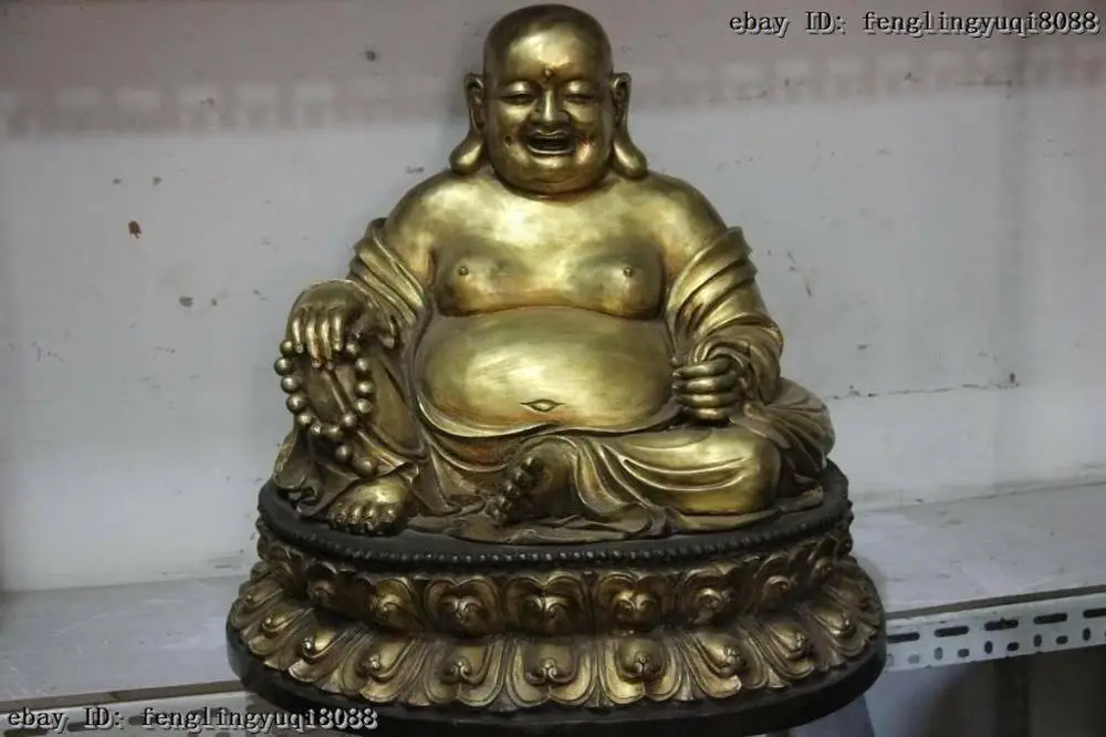 24 Chinese Buddhism Copper Bronze Gild Happy Maitreya Rohan Monk Buddha Statue
24 Chinese Buddhism Copper Bronze Gild Happy Maitreya Rohan Monk Buddha Statue