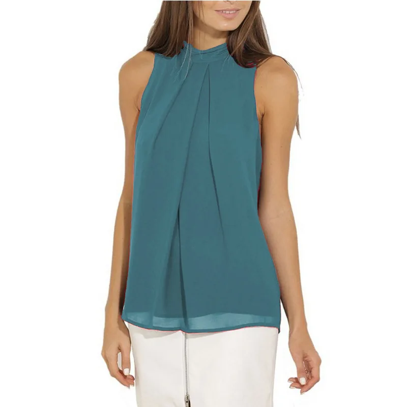 Trendy Fashion Women Casual Chiffon Blouse O-Neck Sleeveless Shirt Summer Blouses Blue Breathable Cool Tops Plus Size 3XL
Trendy Fashion Women Casual Chiffon Blouse O-Neck Sleeveless Shirt Summer Blouses Blue Breathable Cool Tops Plus Size 3XL