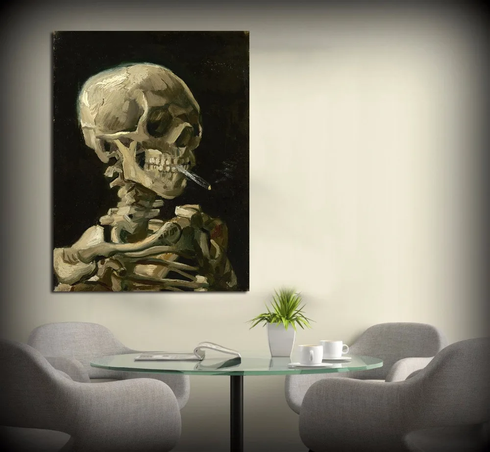 JQHYART Skull With Burning Cigarette By Vincent Van Gogh Oil Painting Art Print On Canvas, Pictures For Living Room Home Decor
JQHYART Skull With Burning Cigarette By Vincent Van Gogh Oil Painting Art Print On Canvas, Pictures For Living Room Home Decor
