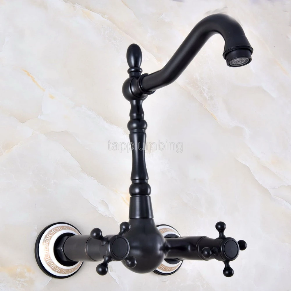 Black Oil Rubbed Brass Wall Mounted Bathroom Basin Faucet Swivel Spout Vessel Sink Mixer Taps Dual Cross Handle tnf877
Black Oil Rubbed Brass Wall Mounted Bathroom Basin Faucet Swivel Spout Vessel Sink Mixer Taps Dual Cross Handle tnf877