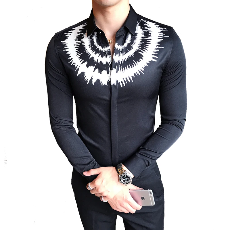 2019 Spring Digital Printing Casual Shirt Men's Long Sleeve New Slim Tuxedo Shirt Men's Fashion Nightclub Work Shirt Male
2019 Spring Digital Printing Casual Shirt Men's Long Sleeve New Slim Tuxedo Shirt Men's Fashion Nightclub Work Shirt Male