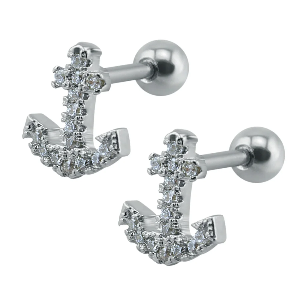 Anchor earrings for women stainless steel crystal zircon earrings metal stud earrings small stud women jewelry boucle d oreille
Anchor earrings for women stainless steel crystal zircon earrings metal stud earrings small stud women jewelry boucle d oreille