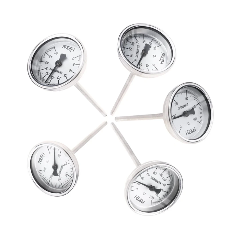 Stainless Steel Bi-metallic Thermometer 1/4PT Thread L=100mm 0~50~300 Degree WSS-303
Stainless Steel Bi-metallic Thermometer 1/4PT Thread L=100mm 0~50~300 Degree WSS-303