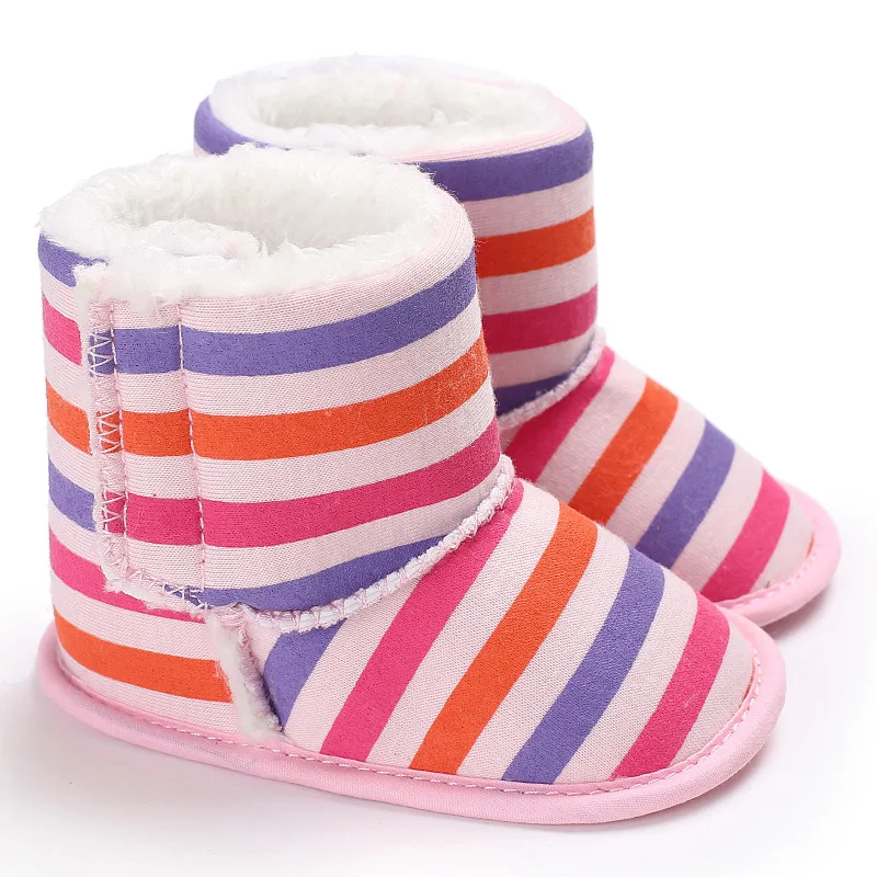 Baby Girls Boots Warm Plush Toddler Winter Shoes Soft Bottom Knitted Cotton Rainbow Striped Baby Booties
Baby Girls Boots Warm Plush Toddler Winter Shoes Soft Bottom Knitted Cotton Rainbow Striped Baby Booties