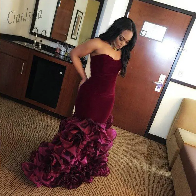 Burgundy Long Mermaid Prom Dresses Rose Floral Flowers Tiered Sweetheart Velvet Plus Size Formal Party Gowns Evening Dress
Burgundy Long Mermaid Prom Dresses Rose Floral Flowers Tiered Sweetheart Velvet Plus Size Formal Party Gowns Evening Dress