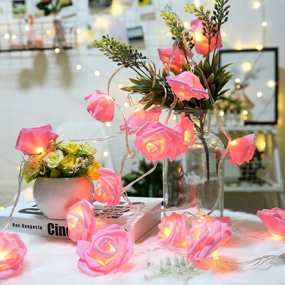 Battery Operated 10/20/40Leds Pink Rose Flower String Light Christmas Holiday Lights Valentine Wedding Party Decoration LED Lamp
Battery Operated 10/20/40Leds Pink Rose Flower String Light Christmas Holiday Lights Valentine Wedding Party Decoration LED Lamp