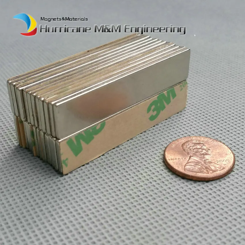 Блок NdFeB 24 шт./лот с 3 м клеем 50x10x1 5 мм 2 38 кг тянущий N42 магнит неодимовый