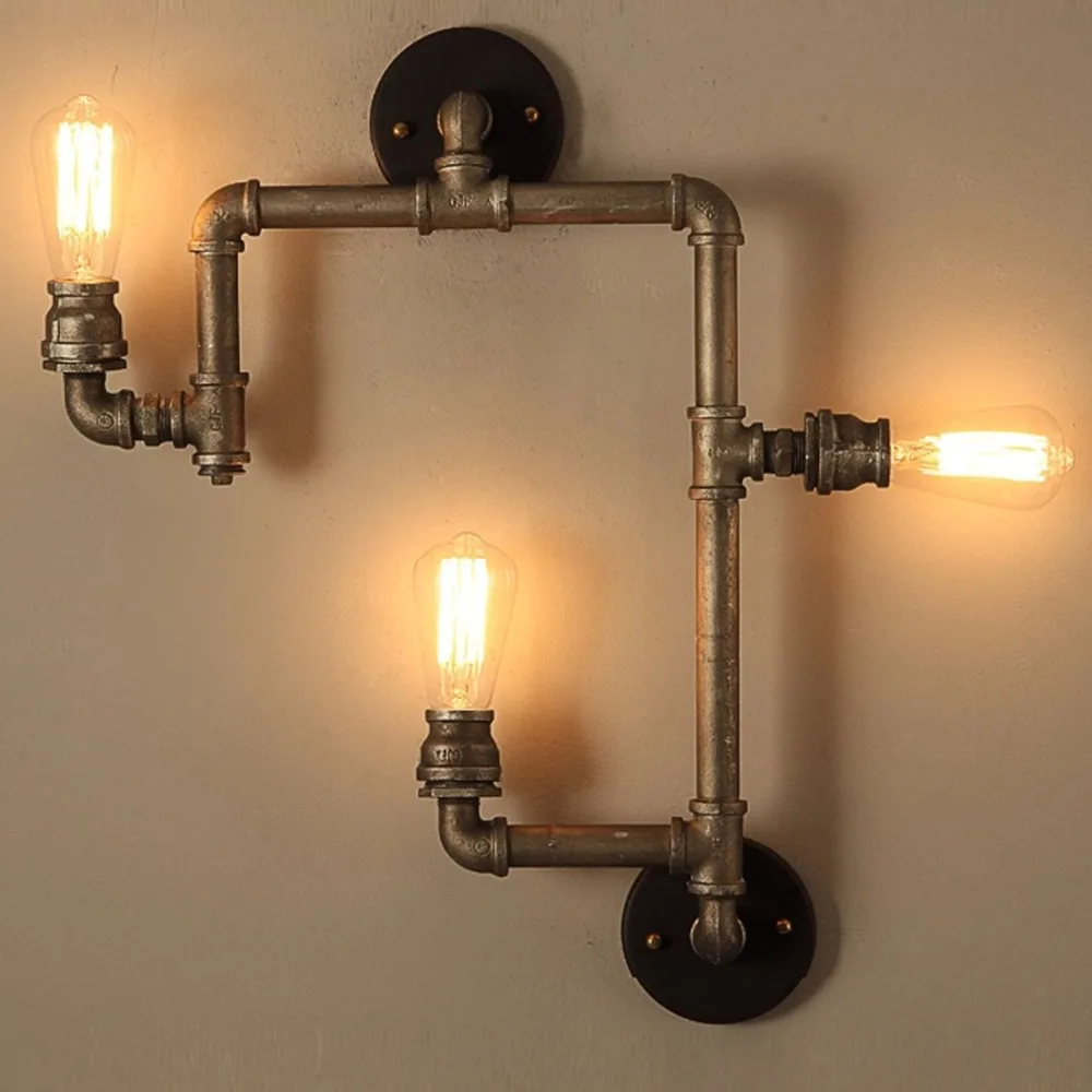Vintage Industrial Water Pipe American Country Wall Lights RH Loft 3 Heads Wall Sconce Bronze Wall Lamp Iron Bar Cafe Art Lustre
Vintage Industrial Water Pipe American Country Wall Lights RH Loft 3 Heads Wall Sconce Bronze Wall Lamp Iron Bar Cafe Art Lustre