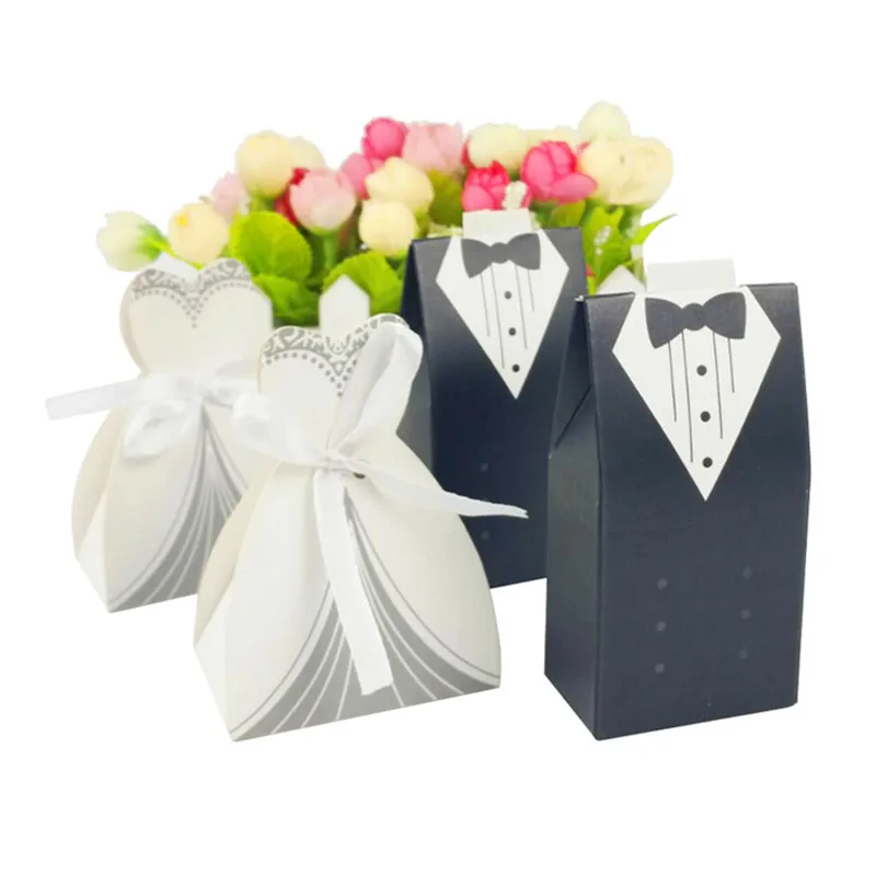 50pcs Bride Groom Wedding Dragee Candy Gift Box Deco Mariage Cardboard Chocolate Carton Box Packaging Tuxedo Party with Ribbon
50pcs Bride Groom Wedding Dragee Candy Gift Box Deco Mariage Cardboard Chocolate Carton Box Packaging Tuxedo Party with Ribbon