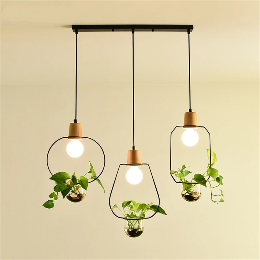 Подвесные лампы в скандинавском стиле с растениями современные минималистичные