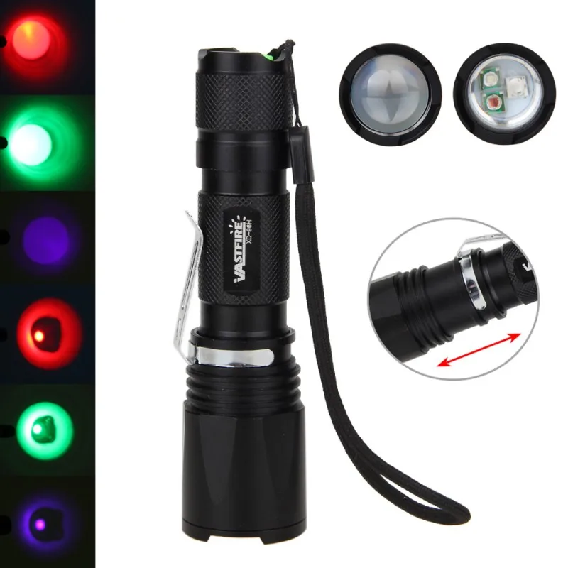 350 lumens 3X XPE LED Green Red UV Light Adjustable Flashlight Torch Lamp for Hunting Camping 
350 lumens 3X XPE LED Green Red UV Light Adjustable Flashlight Torch Lamp for Hunting Camping