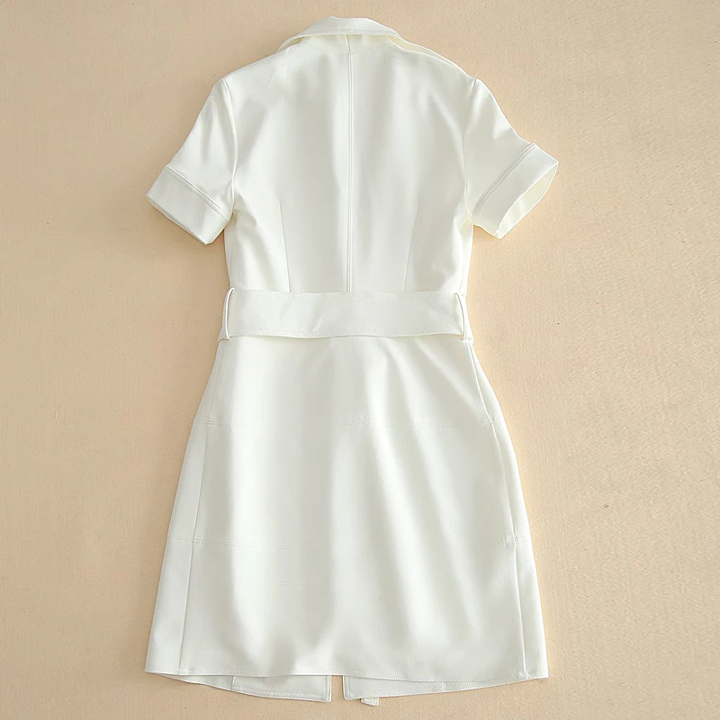 Runway Dress 2019 Women Solid White Notched Short Sleeve Vintage Mini Dress Elegant Fashion Retro Vestidos Verano
Runway Dress 2019 Women Solid White Notched Short Sleeve Vintage Mini Dress Elegant Fashion Retro Vestidos Verano