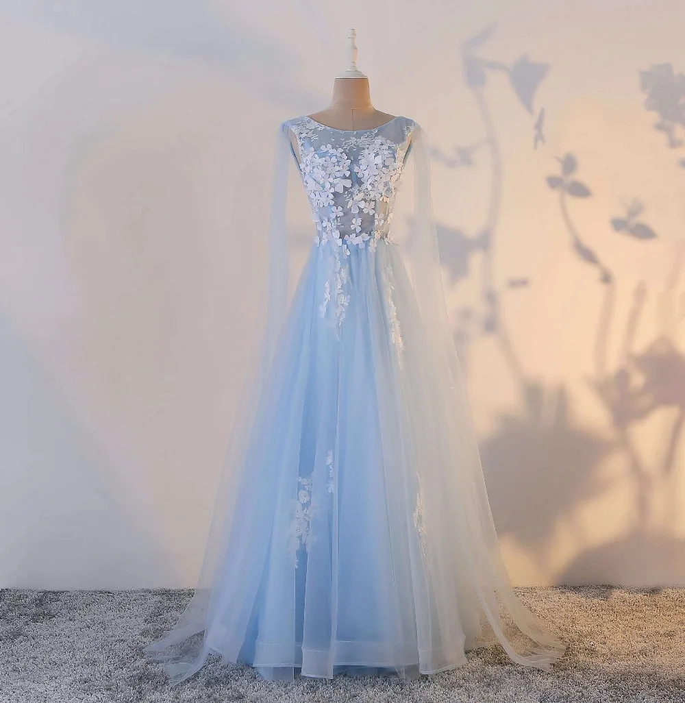 Vestidos De Festa Baby Blue Elegant Sheer Neck Beading Flowers Appliques Lace A-Line Long Bridesmaid Dresses Prom Party Gown
Vestidos De Festa Baby Blue Elegant Sheer Neck Beading Flowers Appliques Lace A-Line Long Bridesmaid Dresses Prom Party Gown