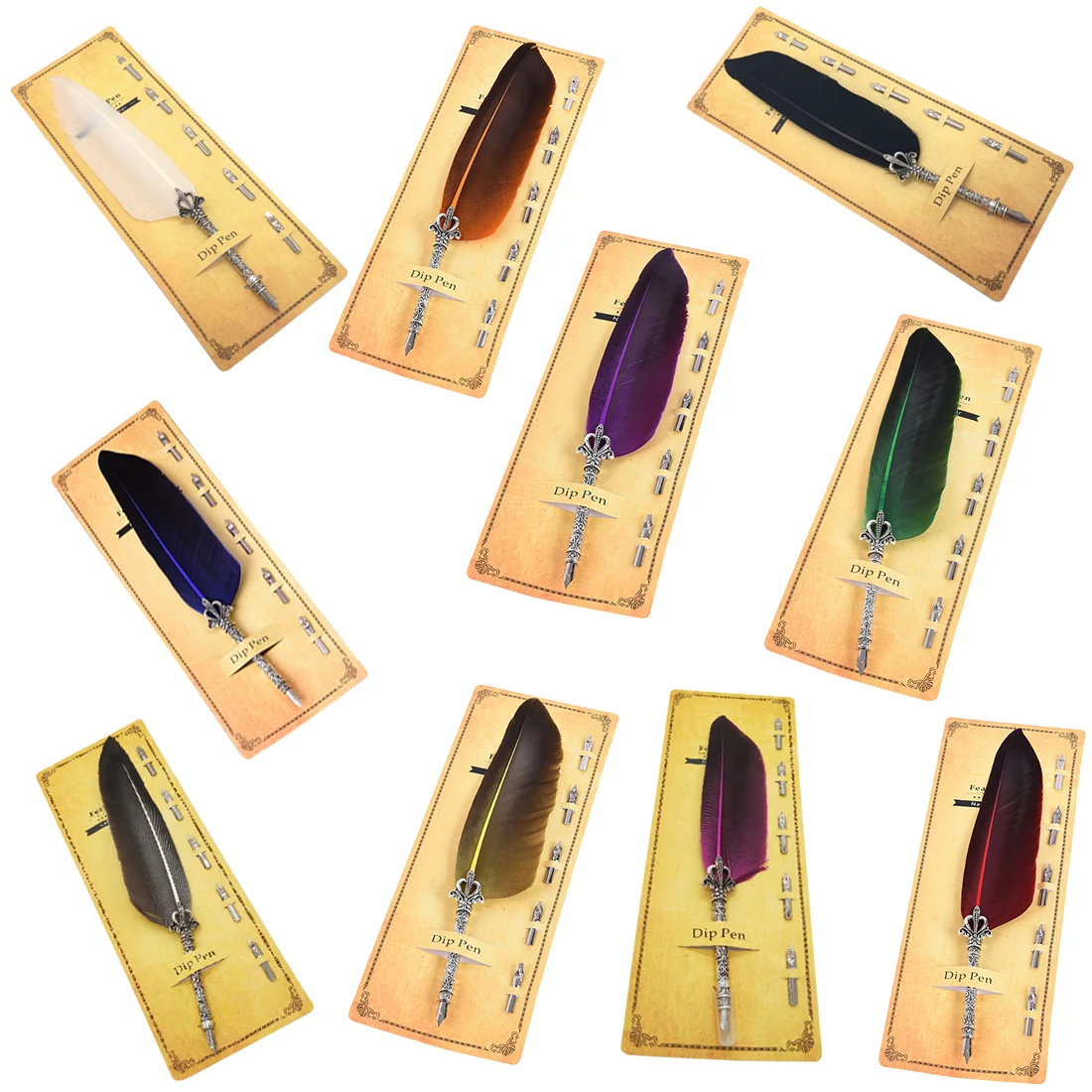 Креативные перьевые ручки Chancery Quill Oblique Pens + 5 шт. перьевая резная металлическая